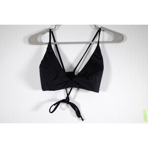 NWOT Andie Swim Black Bikini Top Tie Back Size M Medium AT250